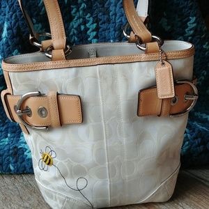 Cream Coach Handbag